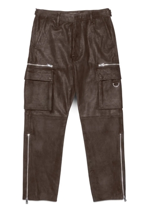 Purple Brand straight-leg suede cargo trousers - Brown