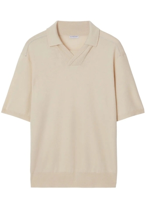 Burberry V-neck wool polo shirt - Neutrals