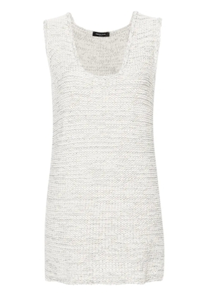 Fabiana Filippi scoop-neck sleeveless jumper - White