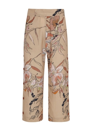 Amir Slama floral-print trousers - Brown