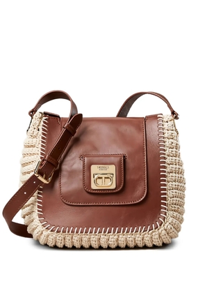 TWINSET panelled leather shoulder bag - Brown