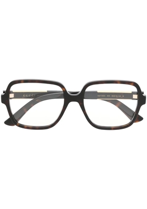 Gucci Eyewear square frame tortoiseshell glasses - Brown