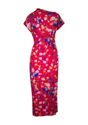 Lela Rose floral-jacquard maxi dres - Red