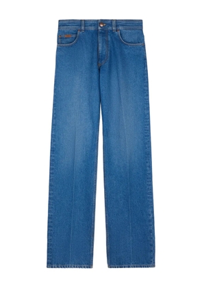 Tod's leather-patch five-pocket jeans - Blue