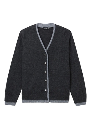 tout a coup embroidered-logo cardigan - Grey