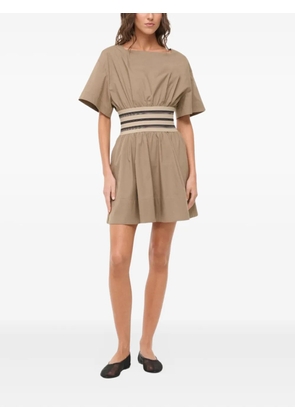 STAUD Amy square-neck striped dress - Neutrals