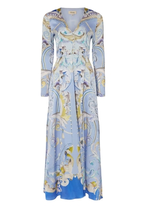 Temperley London Carline-print coat - Blue