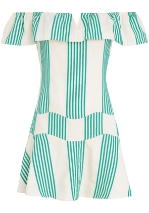 Amir Slama striped mini dress - White