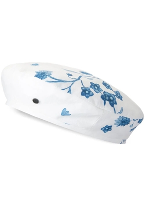 Maison Michel New Billy floral-print beret - White
