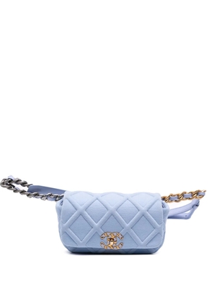 CHANEL Pre-Owned 2019 Jersey 19 Flap belt bag - Blue