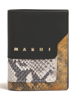 Marni leather python-print bifold wallet - Black