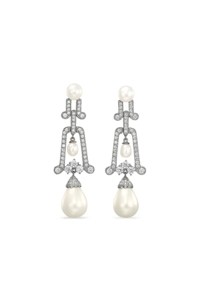 Anabela Chan 14K white gold and rhodium vermeil Moderne pearl and diamond earrings