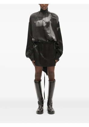 Ann Demeulemeester Doves silk dress - Black