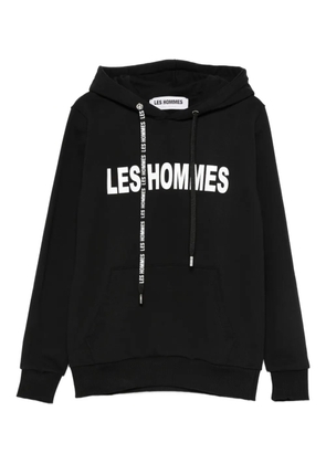 Les Hommes Urban logo-detail hoodie - Black