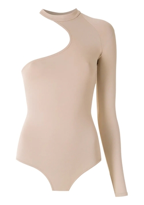Amir Slama asymmetric long sleeve bodysuit - Neutrals