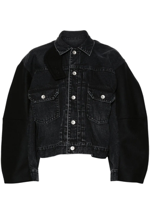 sacai panelled denim jacket - Black