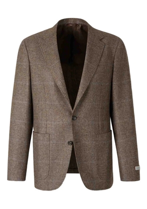 Canali checked single-breasted blazer - Brown