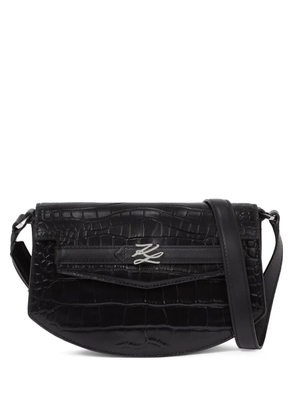 Karl Lagerfeld Karl Studio crocodile-embossed cross body bag - Black