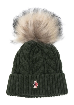 Moncler Grenoble pompom-detail beanie hat - Green