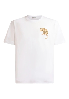 ETRO leopard print embroidery t-shirt - White