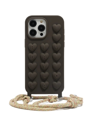Bimba y Lola heart-embellished iPhone 14 Pro Max phone case - Brown