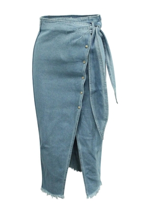Nanushka wrap-design denim skirt - Blue