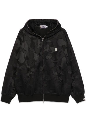 A BATHING APE® camouflage-jacquard zipped hoodie - Black