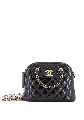 CHANEL Pre-Owned CC Dome Zip Quilted Patent Mini crossbody bag - Black
