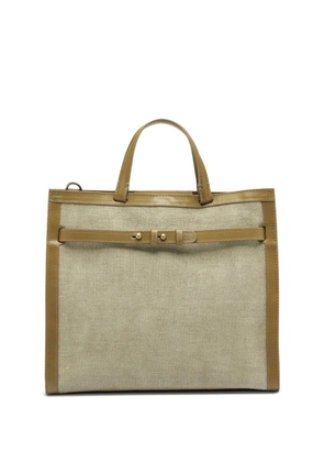 Officine Creative leather-trimmed canvas shoulder bag - Neutrals