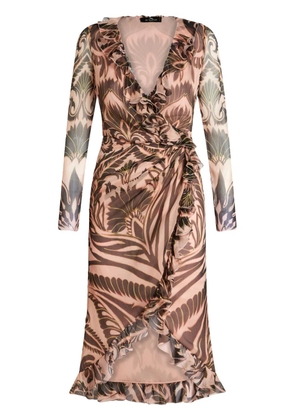ETRO graphic-print silk dress - Brown