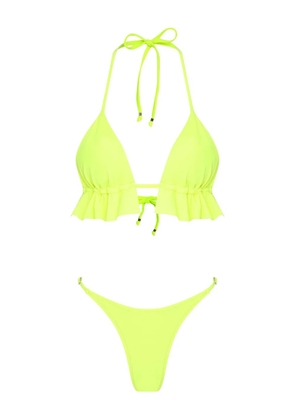 Amir Slama ruffled triangle bikini - Yellow