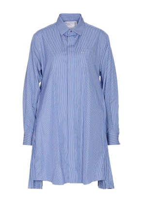 sacai striped mini shirt dress - Blue