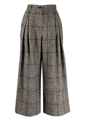 Dolce & Gabbana Pre-Owned 2000s Prince of Wales palazzo trousers - Brown