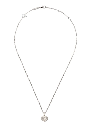 Chopard 18kt white gold Happy Hearts diamond pendant necklace - Silver