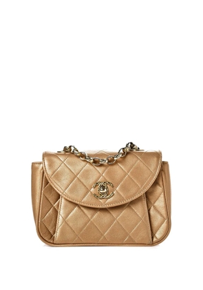 CHANEL Pre-Owned 1991-1994 CC diamond-quilted crossbody bag - Gold