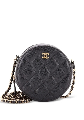 CHANEL Pre-Owned Round Clutch with Chain Quilted Caviar Mini crossbody bag - Black