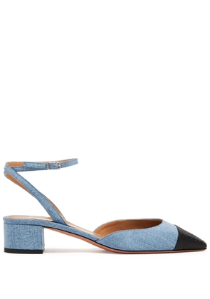 Aquazzura square-toe denim pumps - Blue