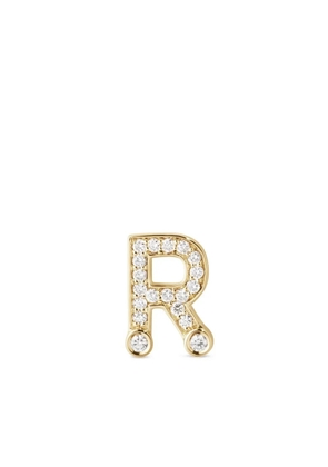 Sophie Bille Brahe 18K yellow gold Petite R diamond stud earring