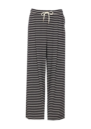 Ele striped-pattern elastic-waistband trousers - Black