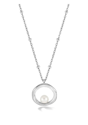 DOWER AND HALL open-circle pearl necklace - Silver