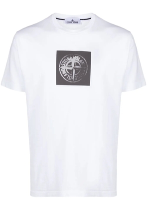 Stone Island Compass-print cotton T-shirt - White
