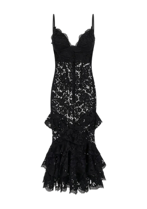 Roberto Cavalli lace ruffled dress - Black