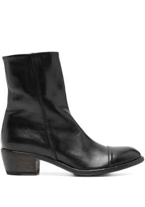 Shoto 45mm zip-fastening leather boots - Black