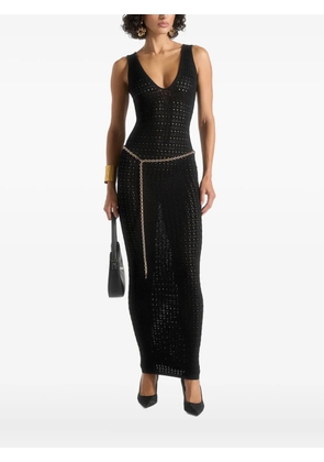 Manière De Voir pointelle open-back maxi dress - Black