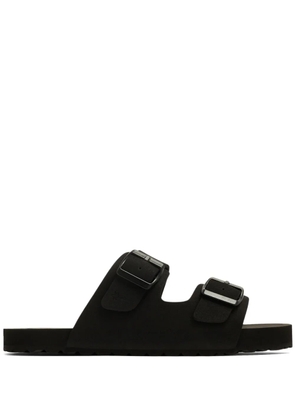 Manebi logo-debossed double-buckle sandals - Black