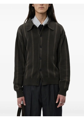 mfpen pinstripe collared cardigan - Brown