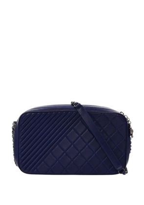 CHANEL Pre-Owned 2014-2015 Large Quilted Lambskin Coco Boy Camera Bag crossbody bag - Blue