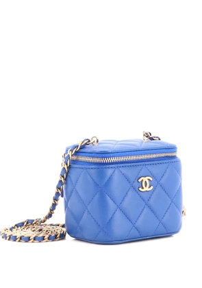 CHANEL Pre-Owned Pearl Crush Vanity Case with Chain Quilted Lambskin Mini clutch bag - Blue