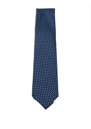 Zegna geometric-pattern tie - Blue
