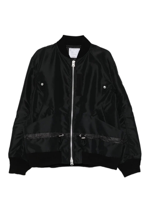 sacai zip-up bomber jacket - Black